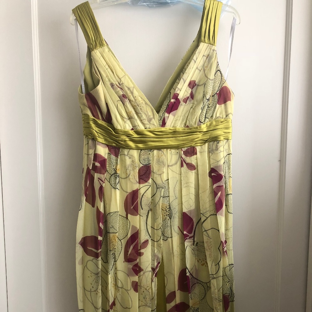 coast olive green hand painted knee length dress